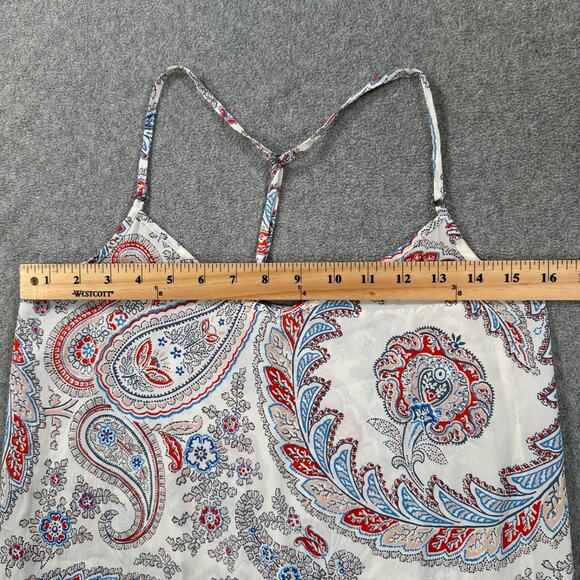 Abercrombie & Fitch Paisley Ruffle Hem Tank Top Size X-Small Strappy V-Neck - Picture 5 of 8